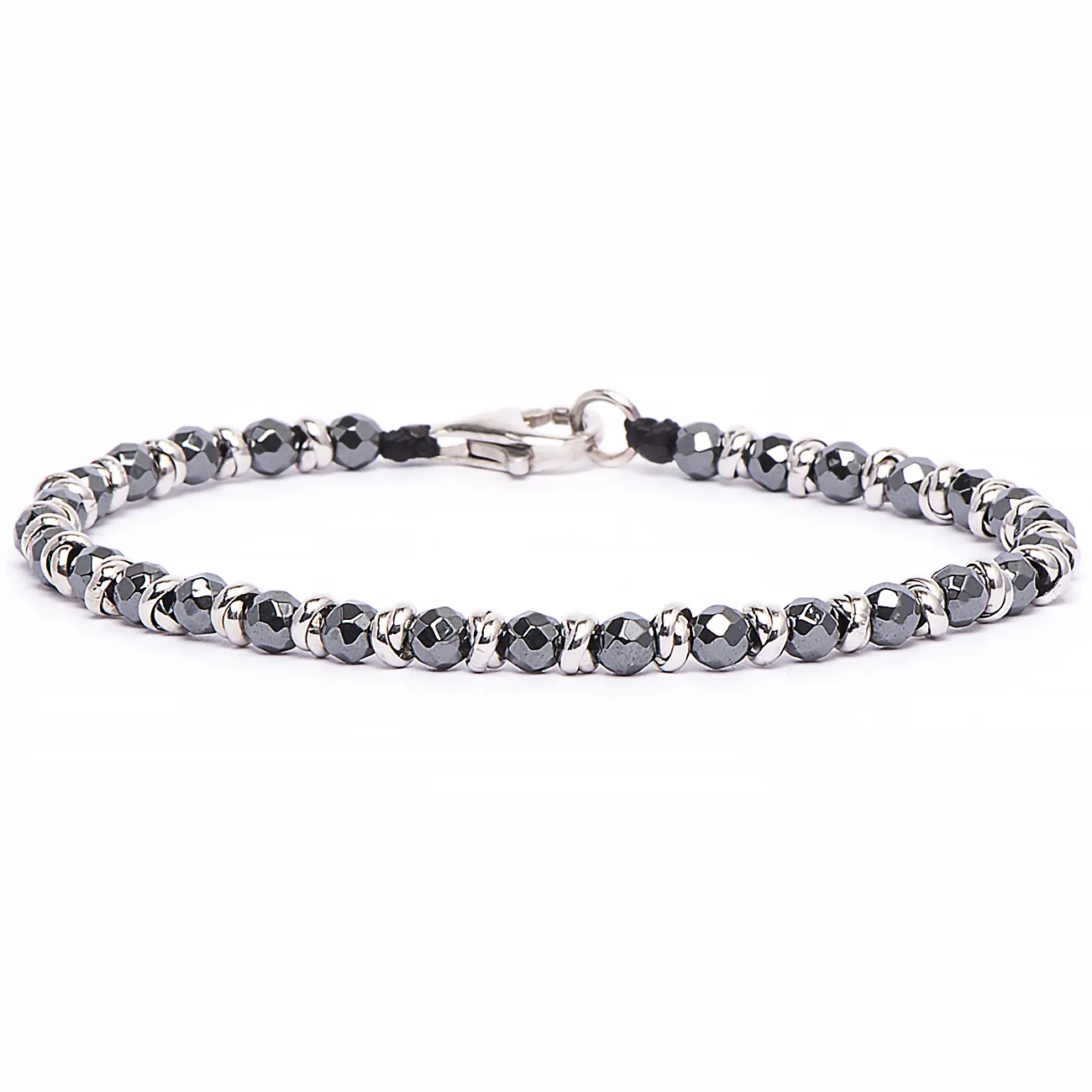 Dandy Street - vendita online - bracciali uomo di tendeza - bracciale stampa argento 925 - filo braided - chiusura moschettone - pietre ematite - Grei Dandy Street - vendita online - bracciali uomo di tendeza - bracciale stampa argento 925 - filo braided - chiusura moschettone - pietre ematite - Grei