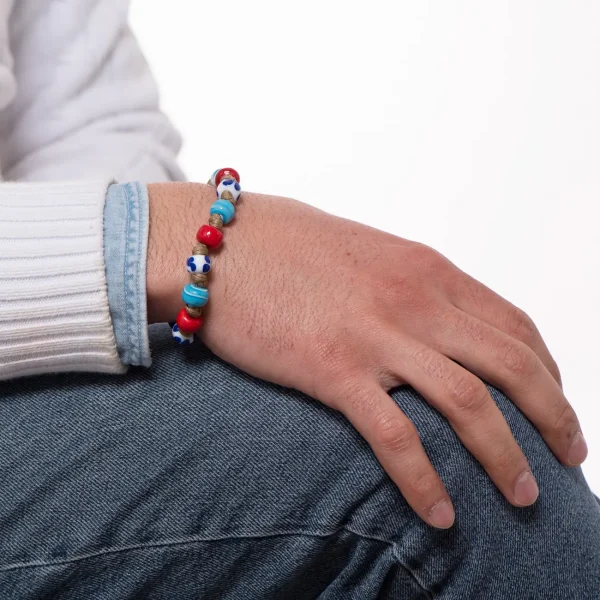 Dandy Street - vendita online - bracciali uomo di tendeza - bracciale taglia unica con perle di vetro di murano - Murano