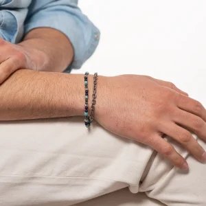 Dandy Street - vendita online - bracciali uomo catena - pietre naturali aulite ematite lapislazzuli - Catena