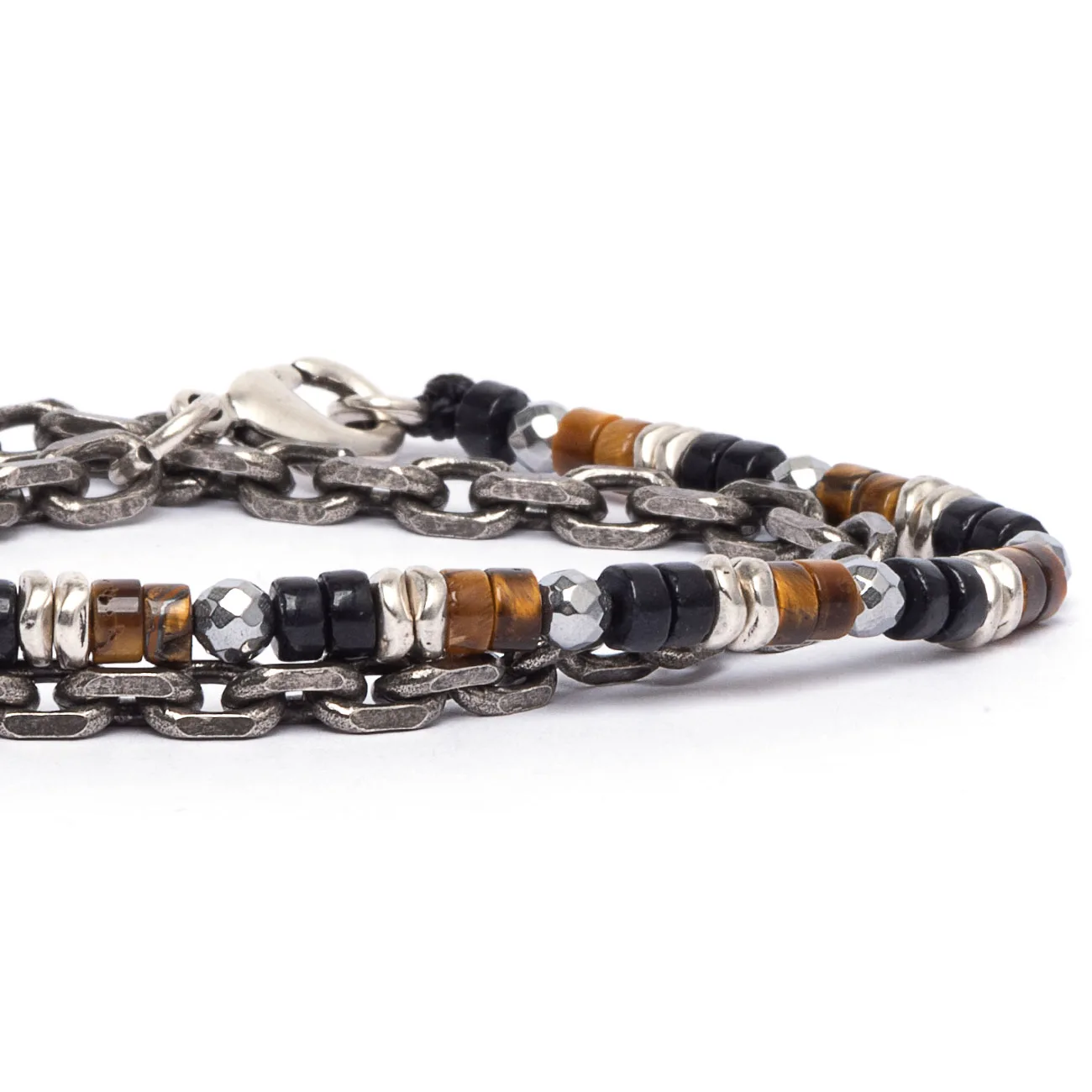 Dandy Street - vendita online - bracciali uomo di tendeza - pietre dure occhio di tigre onice ematite - Licorice Dandy Street - vendita online - bracciali uomo di tendeza - pietre dure occhio di tigre onice ematite - Licorice