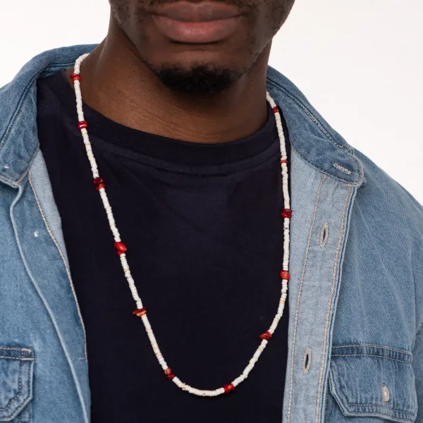 Dandy Street - vendita online collane uomo pietre naturali - accessori uomo - aulite corallo - Waia