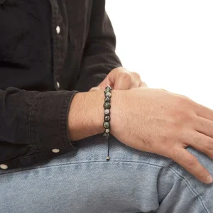 Dandy Street - shop online bracciali uomo di tendenza - bracciale uomo chiusura macrame - bracciale pietre naturali ematite pietre di turchese - Namaste