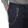 Dandy Street - shop online - accessori uomo - catena per portafoglio da uomo per pantaloni - perle di legno perle zigrinate placcate argento - pendaglio con monetina - Tajum