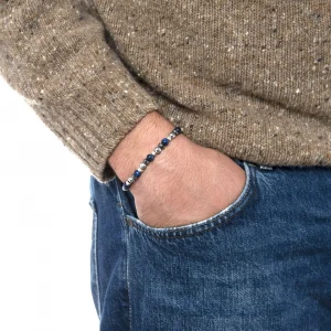 Dandy Street - shop online bracciali uomo di tendenza - bracciale elastico - bracciale uomo - bracciale pietre dure ematite occhio di tigre - Gurtas