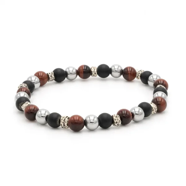 Dandy Street - shop online bracciali uomo di tendenza - bracciale elastico - bracciale uomo - bracciale pietre naturali occhio di tigre ematite onice - Chakra