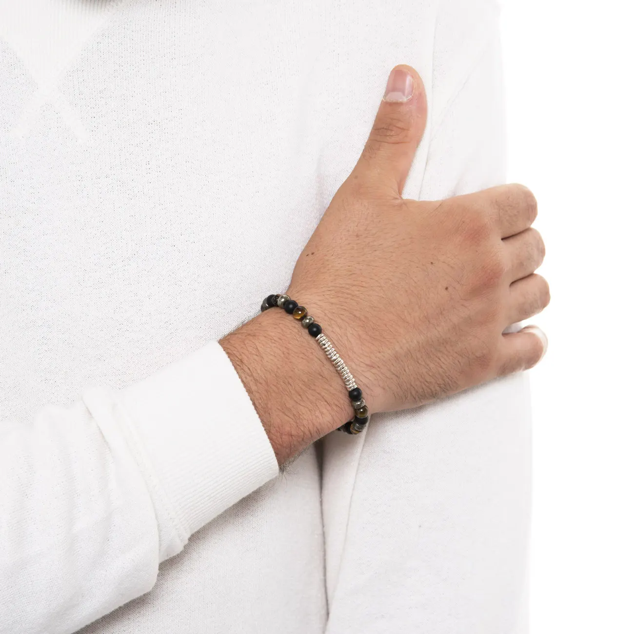 Dandy Street - shop online bracciali uomo di tendenza - bracciale elastico - braccialetto pietre naturali occhio di tigre pirite onice - Malm Dandy Street - shop online bracciali uomo di tendenza - bracciale elastico - braccialetto pietre naturali occhio di tigre pirite onice - Malm