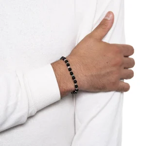 Dandy Street - shop online bracciali uomo di tendenza - bracciale elastico - bracciale uomo - bracciale onice nero - Batid