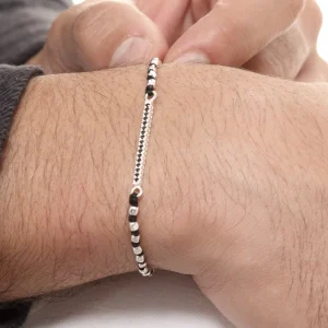 Dandy Street - shop online bracciali uomo di tendenza - bracciale uomo in argento - zirconi incastonati - nodini filo braided - Lilibeth
