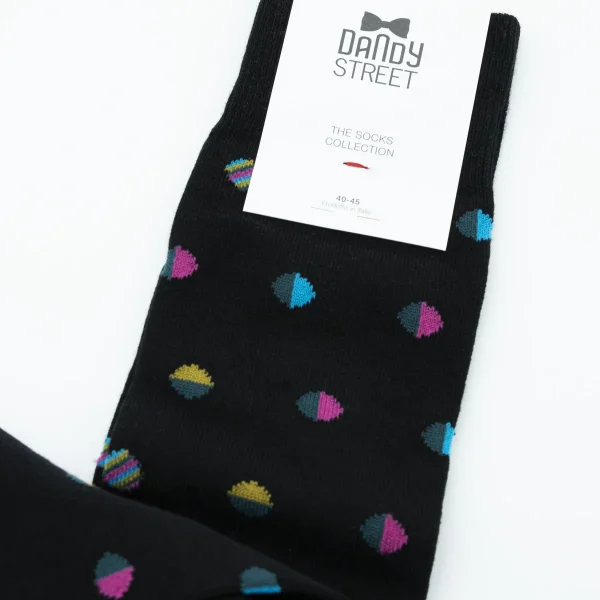 Dandy Street - shop online - accessori uomo - calzini uomo cotone - calze uomo - calzini uomo classici pois - Optical Bla