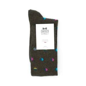 Dandy Street - shop online - accessori uomo - calzini uomo cotone - calze uomo - calzini uomo classici pois - Optical Brun