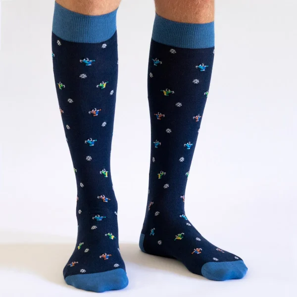 Dandy Street - vendita online - calzini uomo - calze eleganti - calze fantasia - calze con disegni ricamati - Scot Biru
