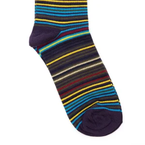 Dandy Street - shop online - accessori uomo calzini uomo cotone - calzini in cotone a righe multicolor - Striped Socks Violet