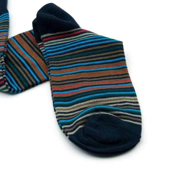 Dandy Street - shop online - accessori uomo calzini uomo cotone - calzini in cotone a righe multicolor - Striped Socks Dark Blue