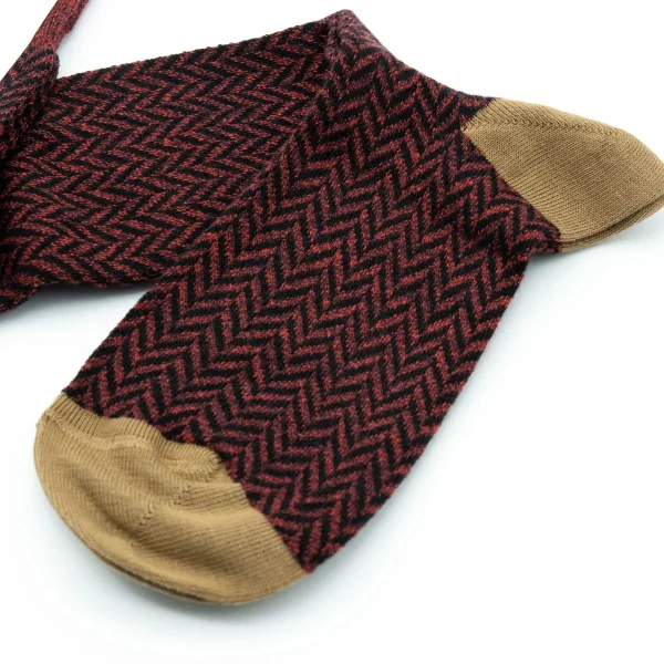 Dandy Street - shop online - accessori uomo calzini uomo cotone - calze da uomo con lavorazione a spina di pese - Herringbone Bordele