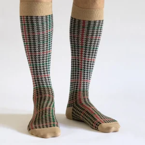 Dandy Street - shop online - accessori uomo calzini uomo cotone - calzini eleganti e classici - Principe di Galles Ocher