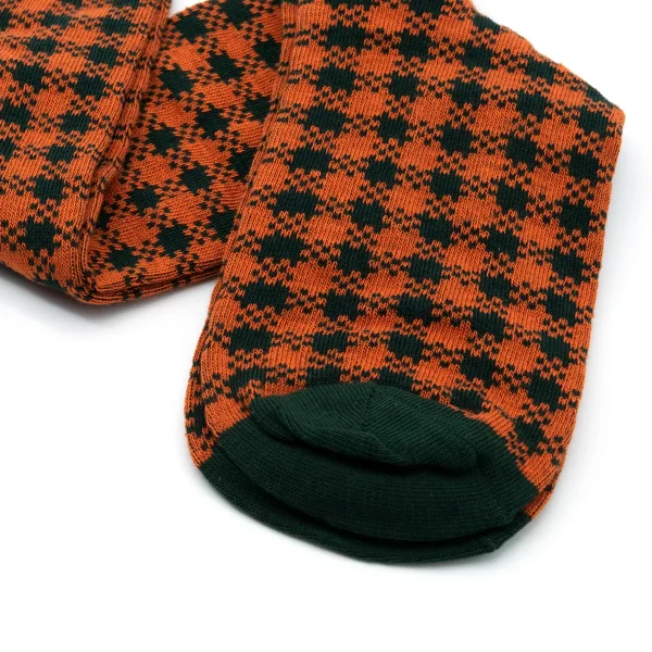 Dandy Street - shop online - accessori uomo calzini uomo cotone - calzino uomo con pied-de-poule - Pied-de-poule Orange