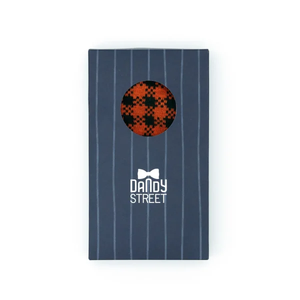 Dandy Street - shop online - accessori uomo calzini uomo cotone - calzino uomo con pied-de-poule - Pied-de-poule Orange