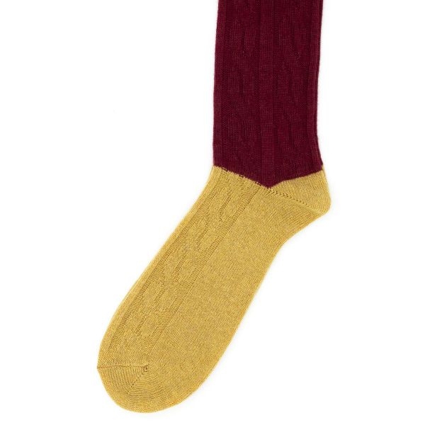 Calzino uomo in cashmere 03 Bordeaux