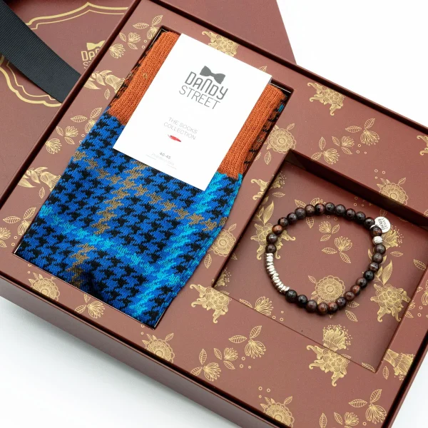 Dandy Street - shop online - accessori uomo - bracciali pietre naturali - bracciali uomo argento - calzini eleganti uomo - calzini caldo cotone - Regalo natalizio particolare per uomo - Christmas set #14