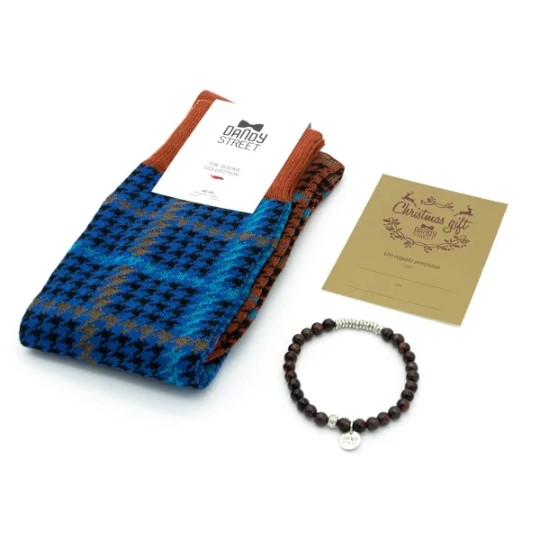 Dandy Street - shop online - accessori uomo - bracciali pietre naturali - bracciali uomo argento - calzini eleganti uomo - calzini caldo cotone - Regalo natalizio particolare per uomo - Christmas set #14