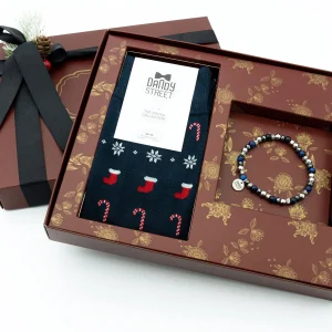 Dandy Street - shop online - accessori uomo - bracciali pietre naturali - bracciali uomo argento - calzini eleganti uomo - calzini caldo cotone - Christmas gift box per uomo - Christmas set #08