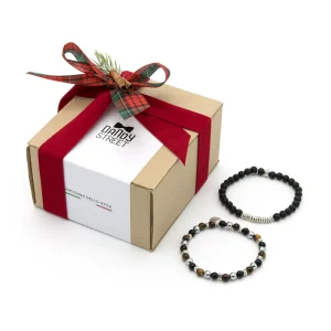 Dandy Street - shop online - gioielli uomo - Set di Natale - bracciali uomo in argento e pietre naturali - Regalo natalizio bracciali pietre - Christmas Box #08