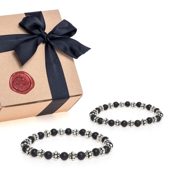 Dandy Street - shop online - gioielli uomo - Regalo per San Valentino per lei e per lui - Box regalo bracciali con pietre naturali - Braciale elastico - Box #01