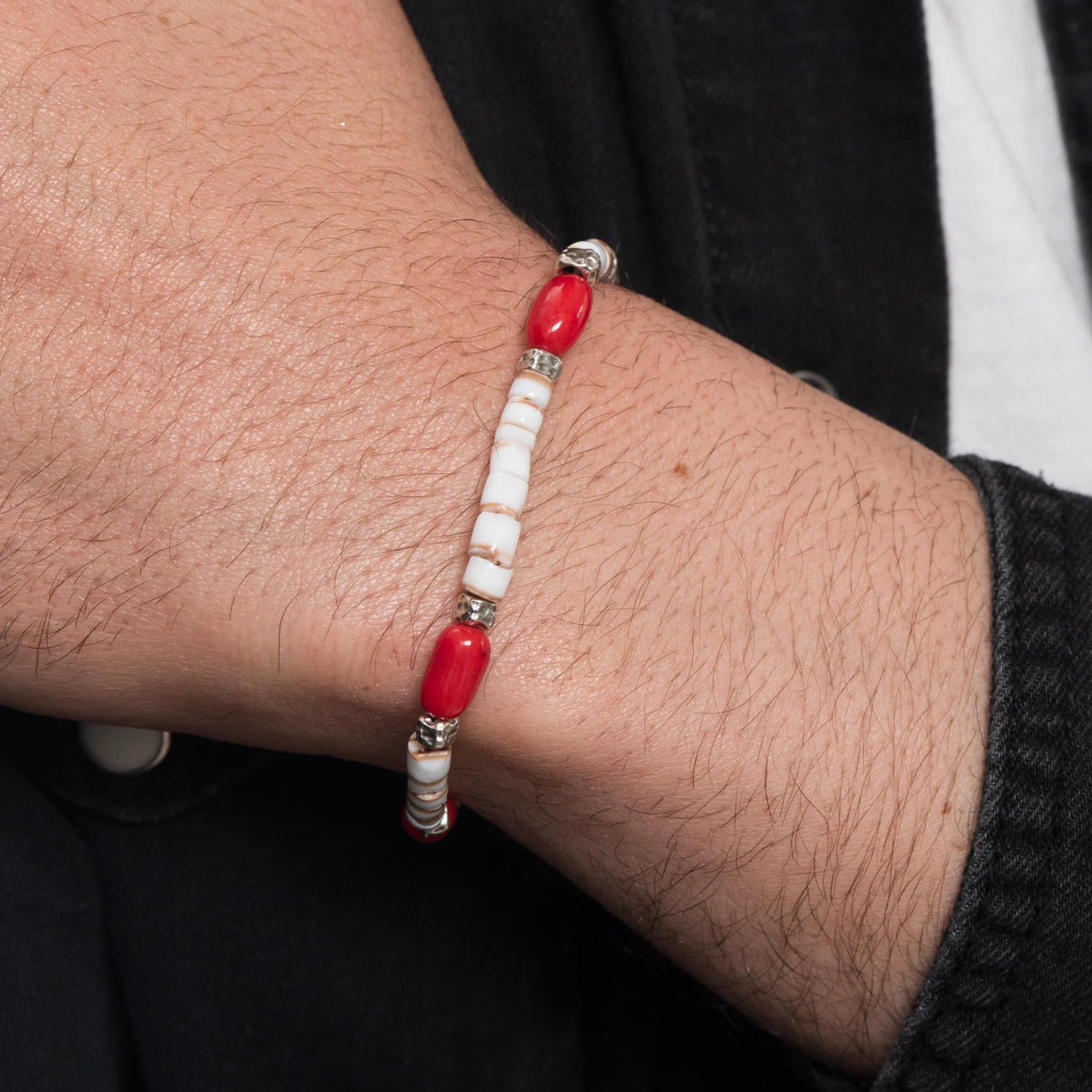 Mens coral deals bracelet