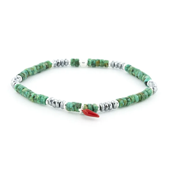 Dandy Street - shop online bracciali uomo di tendenza - bracciale elastico con cornetto portafortuna - Serie Suerte