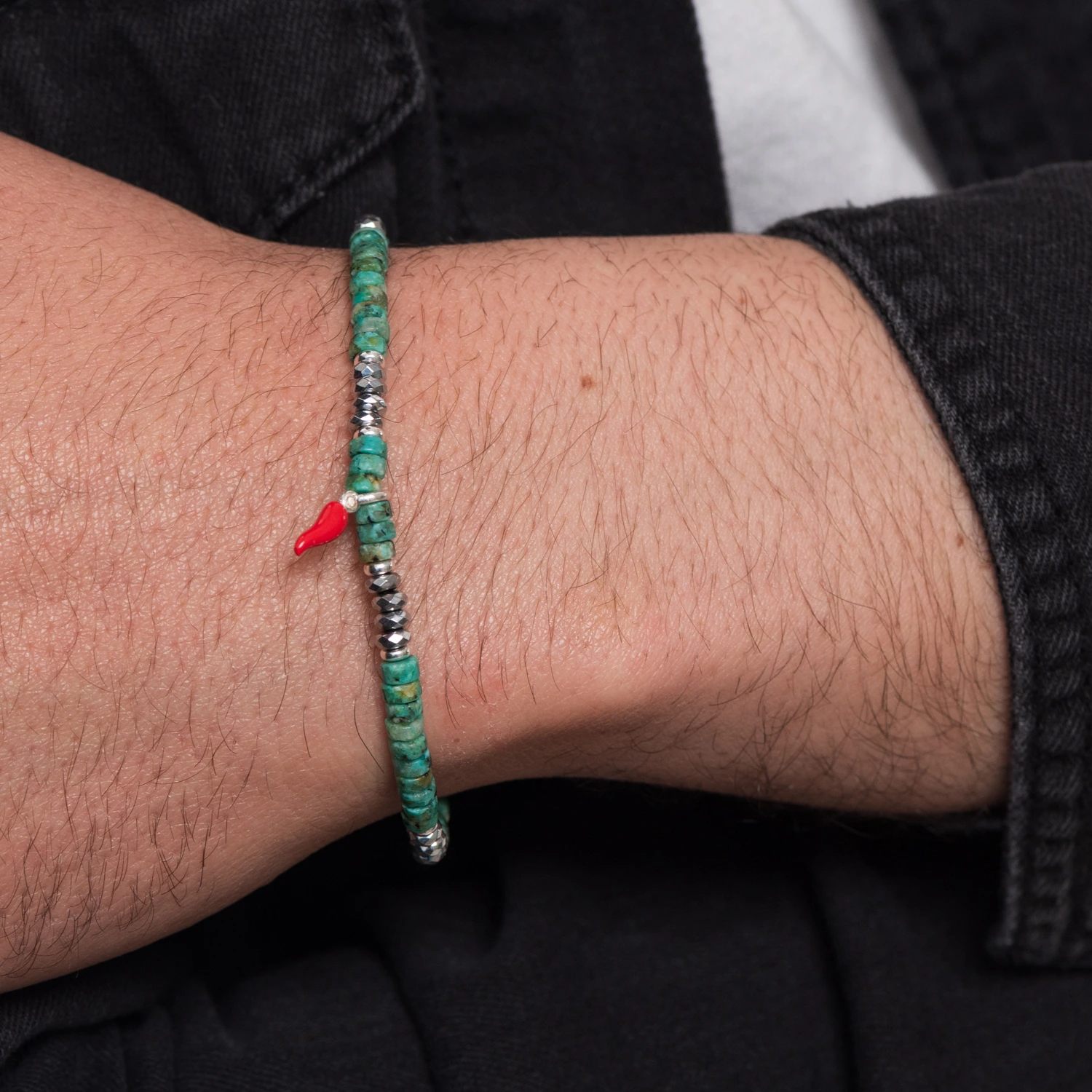 Dandy Street - shop online bracciali uomo di tendenza - bracciale elastico con cornetto portafortuna - Serie Suerte Dandy Street - shop online bracciali uomo di tendenza - bracciale elastico con cornetto portafortuna - Serie Suerte