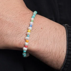 Dandy Street - shop online bracciali uomo di tendenza - bracciale elastico - bracciale estivo con perle di fiume - Amis