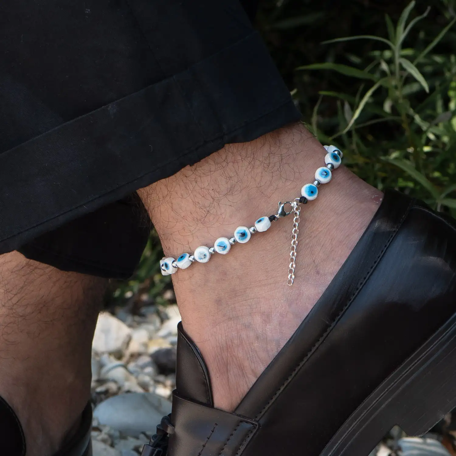 Dandy Street - shop online - cavigliera di tendenza made in italy - cavigliera da uomo accessorio estate - Lucky White Dandy Street - shop online - cavigliera di tendenza made in italy - cavigliera da uomo accessorio estate - Lucky White