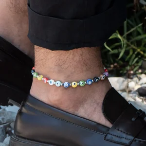 Dandy Street - shop online - cavigliera di tendenza made in italy - cavigliera da uomo ideale per l'estate - Lucky Multicolor