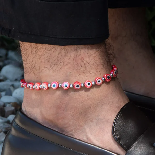 Dandy Street - shop online - cavigliera di tendenza made in italy - cavigliera da uomo Lucky per l'estate - Lucky Red