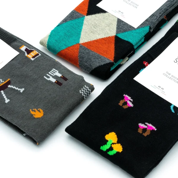 Dandy Street - shop online - accessori uomo - calzini uomo in cotone - calze eleganti - calzini fantasia - set di Natale - box Natalizio - calze uomo per regalo di qualità - Socks Box #03