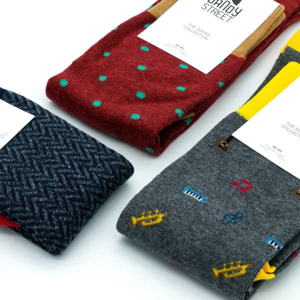 Dandy Street - shop online - accessori uomo - calzini uomo in cotone - calze eleganti - calzini fantasia - set di Natale - box Natalizio - calzini uomo con scatola natalizia - Socks Box #10
