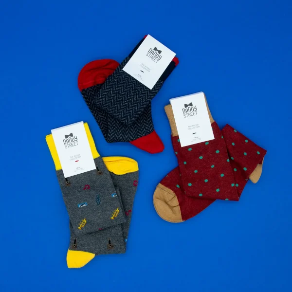 Dandy Street - shop online - accessori uomo - calzini uomo in cotone - calze eleganti - calzini fantasia - set di Natale - box Natalizio - calzini uomo con scatola natalizia - Socks Box #10