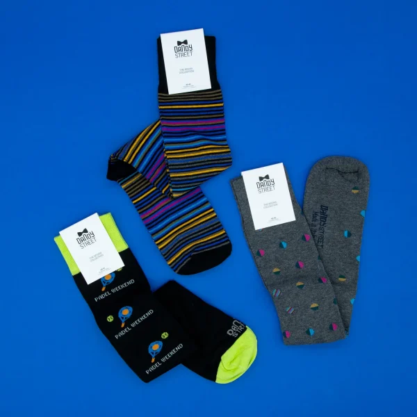 Dandy Street - shop online - accessori uomo - calzini uomo in cotone - calze eleganti - calzini fantasia - set di Natale - box Natalizio - set calze per regalo di Natale - Socks Box #05