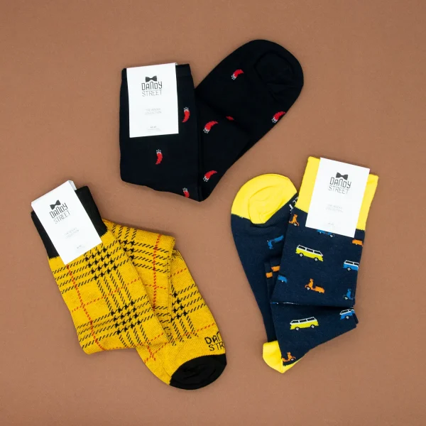 Dandy Street - shop online - accessori uomo - calzini uomo in cotone - calze eleganti - calzini fantasia - set di Natale - box Natalizio - set calzini per regalo di Natale - Socks Box #06