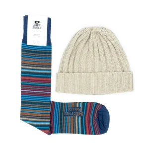 Dandy Street - shop online - accessori uomo - berretto invernale costa inglese - calzini uomo in cotone - calzini eleganti - Box regalo da uomo con calzini - Winter Box #04