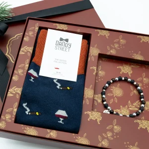 Dandy Street - shop online - accessori uomo - bracciali pietre naturali - bracciali uomo argento - calzini eleganti uomo - calzini caldo cotone - Box da uomo regalo Natale - Christmas set #20