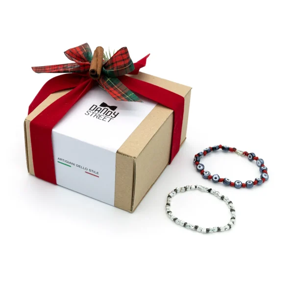 Dandy Street - shop online - gioielli uomo - Set di Natale - bracciali uomo in argento e pietre naturali - regalo di Natale simbolo di fortuna - Christmas Box #13