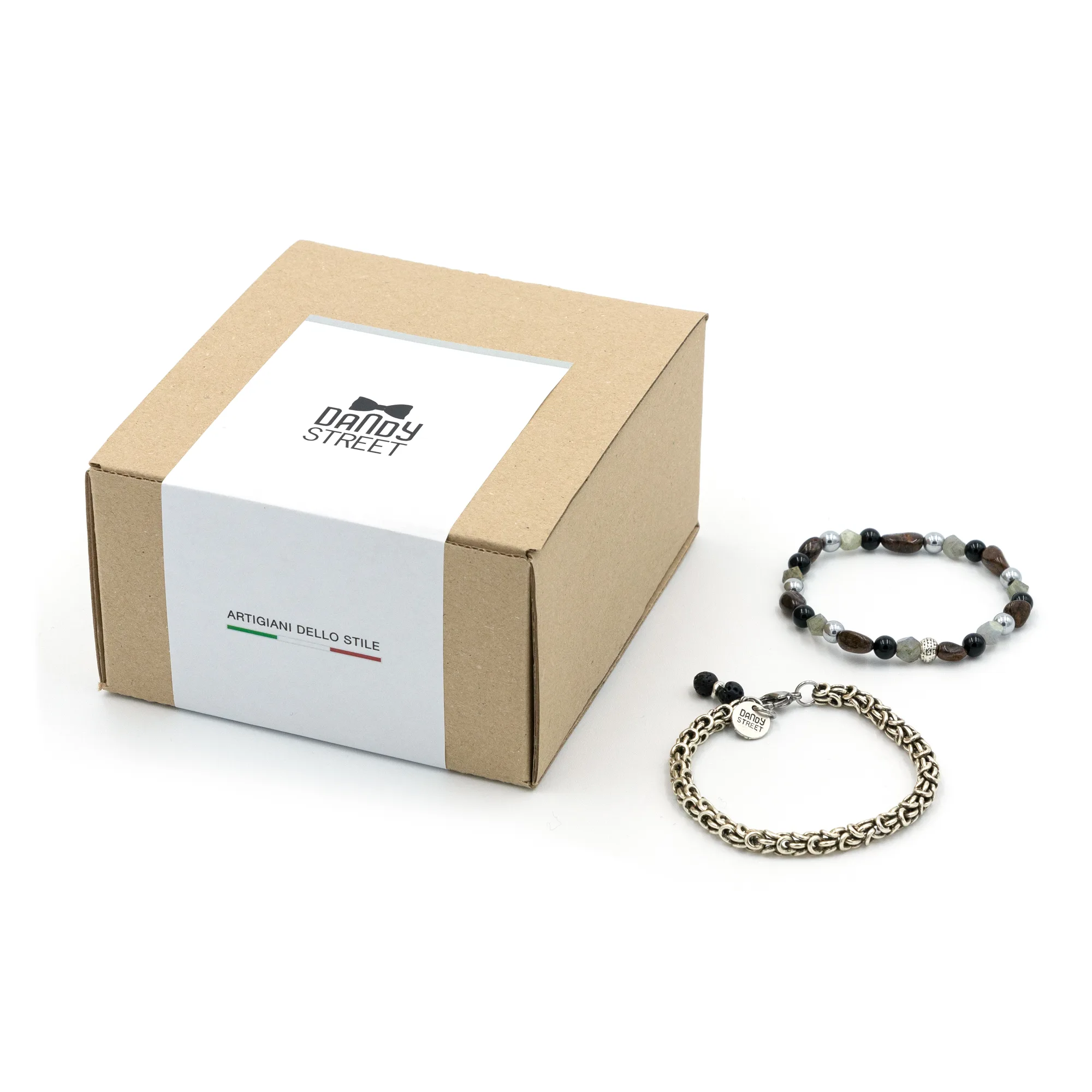 Dandy Street - shop online - accessori e gioielli uomo - set di due bracciali - Regalo da uomo set bracciali - Gift Box #02 Dandy Street - shop online - accessori e gioielli uomo - set di due bracciali - Regalo da uomo set bracciali - Gift Box #02