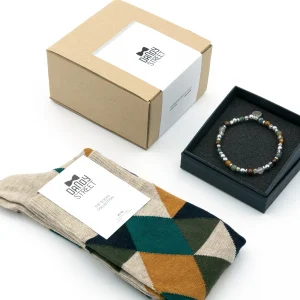 Dandy Street - shop online - accessori uomo - bracciali pietre naturali - bracciali uomo argento - calzini eleganti uomo - calzini caldo cotone - Regalo originale pensato per lui - Gift Set #08