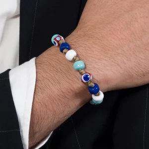 Dandy Street - shop online bracciali uomo di tendenza - bracciale murano - Bracciale uomo di carattere con murrine - Trezze