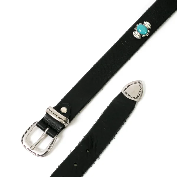 Dandy Street - vendita online - accessori uomo - cintura uomo cuoio - cintura artigianale - cintura pelle - Cintura uomo con turchesi incastonati - Hornet