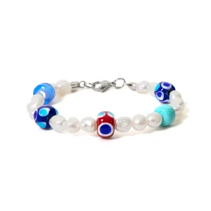 Dandy Street - shop online bracciali uomo di tendenza - Bracciale da uomo con perle e murrine - Darya