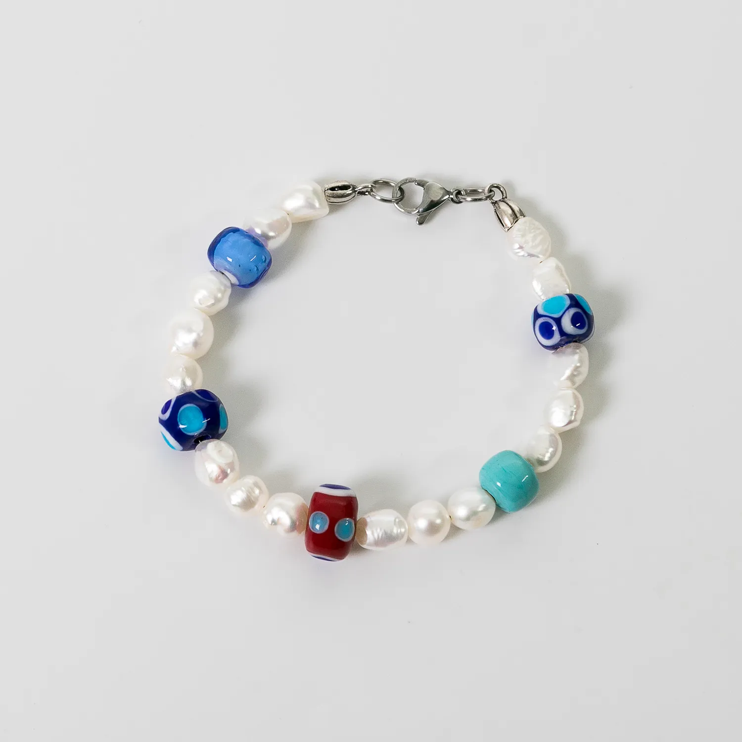 Dandy Street - shop online bracciali uomo di tendenza - Bracciale da uomo con perle e murrine - Darya Dandy Street - shop online bracciali uomo di tendenza - Bracciale da uomo con perle e murrine - Darya