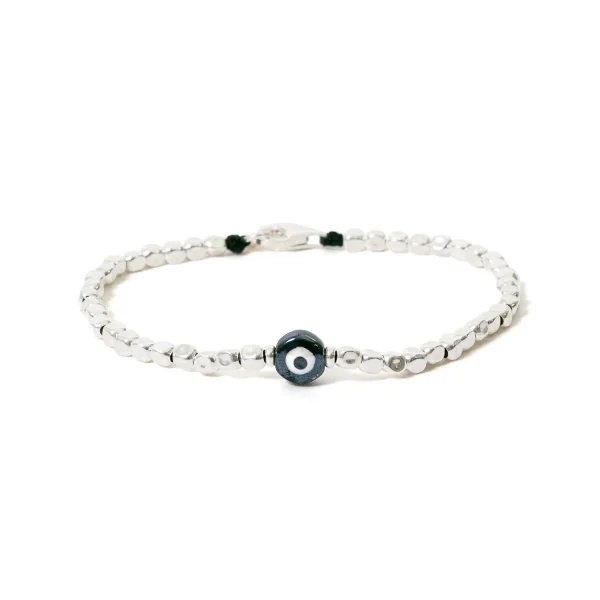 Dandy Street - shop online bracciali uomo di tendenza - bracciale Serie Lucky - Bracciale da uomo in argento 925 - Grey Eye