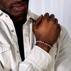 Dandy Street - shop online bracciali uomo di tendenza - bracciale Serie Lucky - Bracciale da uomo in argento 925 - Grey Eye